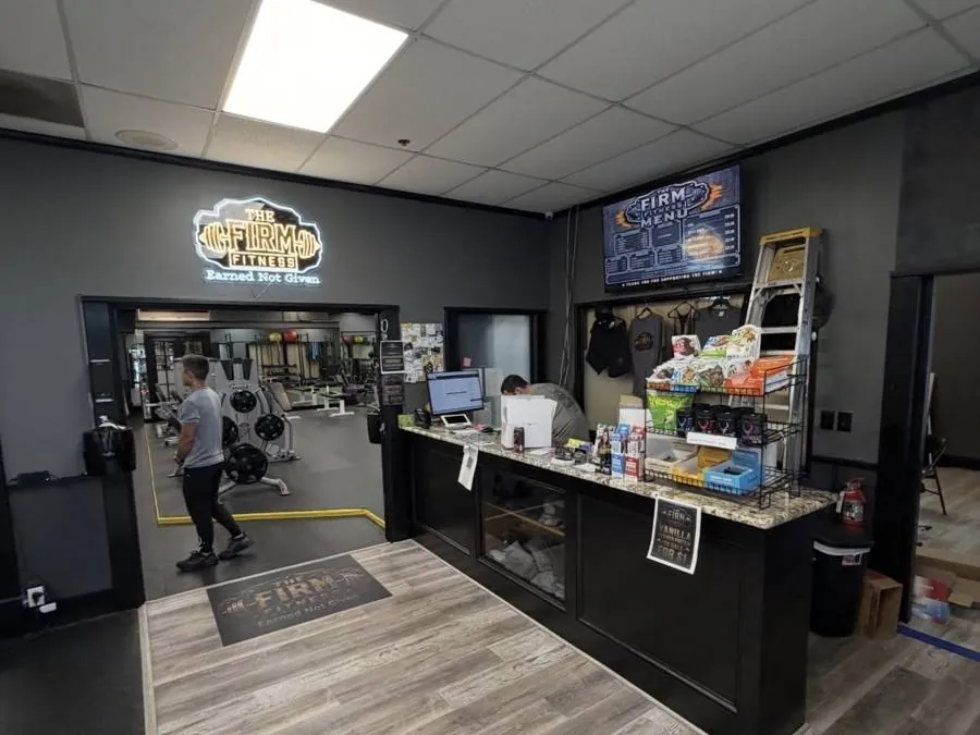 Front desk and pro shop at The Firm