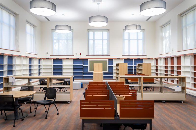 Adult reading room — new finishes, lighting and casework