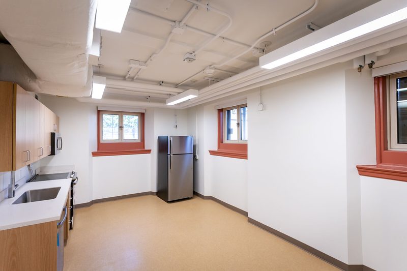 Staff kitchen — new casework, plumbing and mechanical
